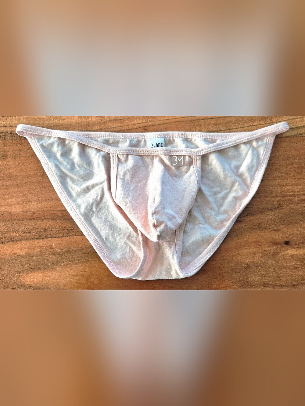 Men’s Cotton String Bikini in Light Pink